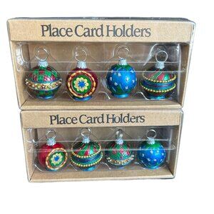 Festive World Market Place Card Holders – Set Of 8 – Holiday Table Decor – Hand-
